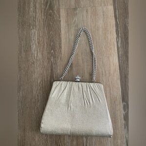 Elegant Silver Chain Evening Bag